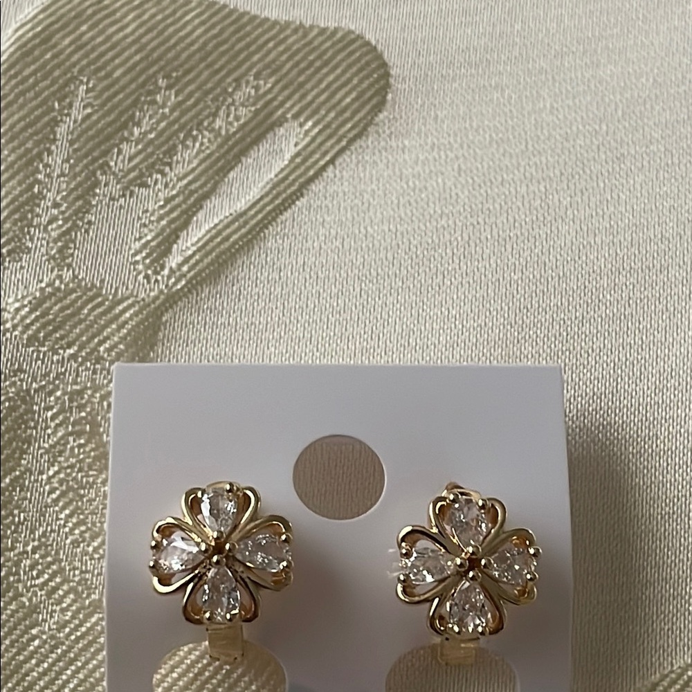 Elegant Gold plated, Flower Earrings